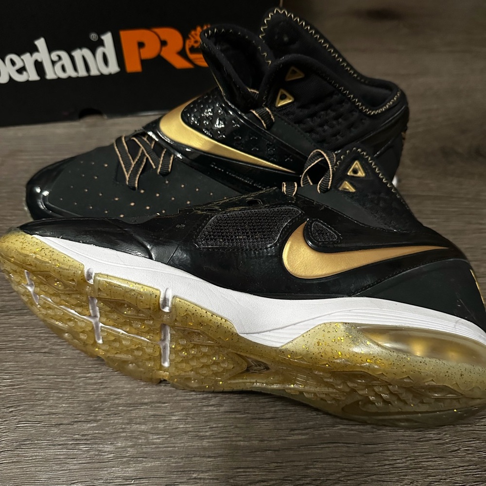 Nike Black and Gold High-Top Basketball Shoes